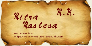 Mitra Masleša vizit kartica